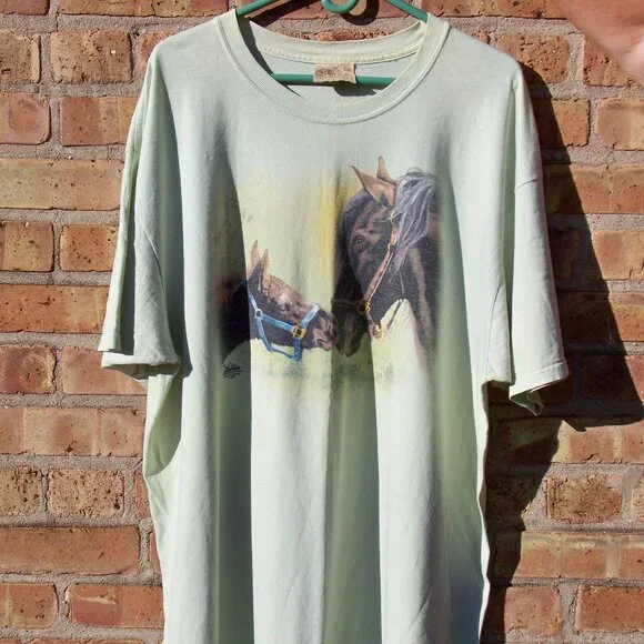 The Mountain Women's Green Horse Shirt, Size XXL - Picture 3 of 6